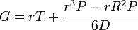 G = rT + \frac{rˆ3P - rRˆ2P}{6D}